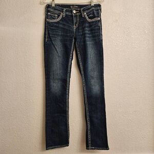 Silver Jeans Berkeley Flap Straight Fit Jeans:  Size 26x32